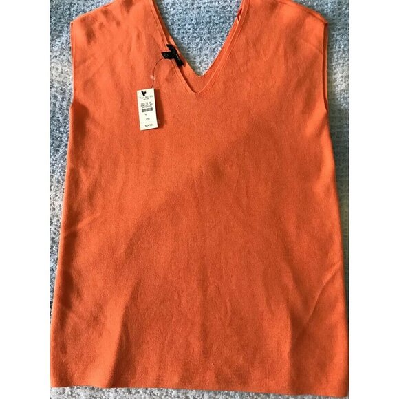 Talbots Petites Apricot Orange Sleeveless V-Neck Wide Camisole Top PS S NWT - Picture 2 of 5